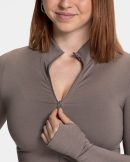 Femme Shaping Zip Jacke in Mokka für Damen