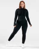 Modische Femme Shaping Zip Jacke in Farbe Schwarz