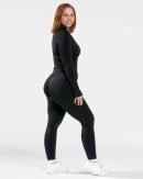 Modische Femme Shaping Zip Jacke in Farbe Schwarz