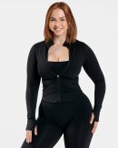 Modische Femme Shaping Zip Jacke in Farbe Schwarz