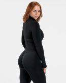 Modische Femme Shaping Zip Jacke in Farbe Schwarz