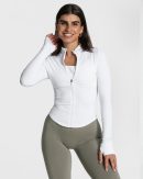 Femme Shaping Zip Jacke Weiß mit hoher Taille