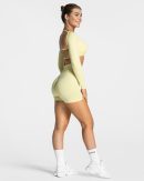 Femme Backless Longsleeve Gelb für Sport und Allt