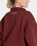 Modische Femme Half Zip Sweater in Farbe Weinrot