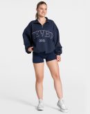 Modische Femme Half Zip Sweater in Farbe Dunkelbl