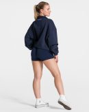 Modische Femme Half Zip Sweater in Farbe Dunkelbl