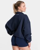Modische Femme Half Zip Sweater in Farbe Dunkelbl