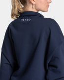 Modische Femme Half Zip Sweater in Farbe Dunkelbl