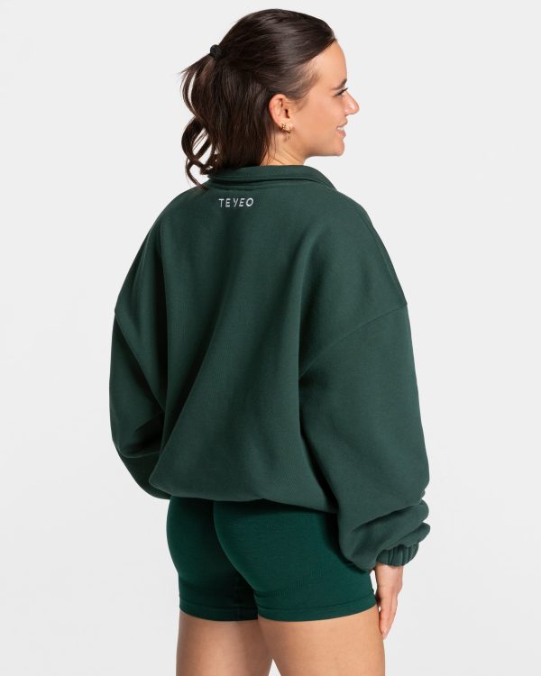 Femme Half Zip Sweater für Frauen in Dunkelgrün – Bild 2