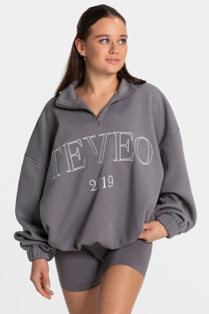 Femme Half Zip Sweater Graphit – bequem und styli