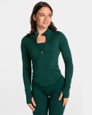 Damen Femme Shaping Zip Jacke Dunkelgrün mit Komf