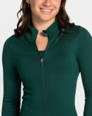 Damen Femme Shaping Zip Jacke Dunkelgrün mit Komf