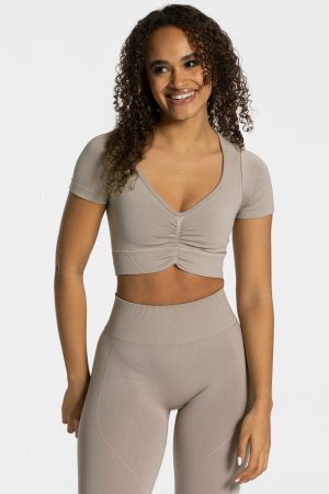 Damen Focus Crop Top Dust mit Komfort