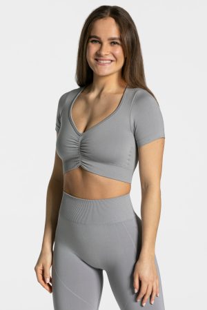 Focus Crop Top in Grau für Damen