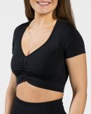 Focus Crop Top Schwarz für Sport und Alltag