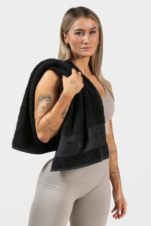 Damen TEVEO Fitness-Handtuch Schwarz mit Komfort