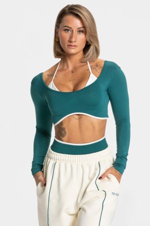 Ignite Longsleeve  Petrol mit hoher Taille
