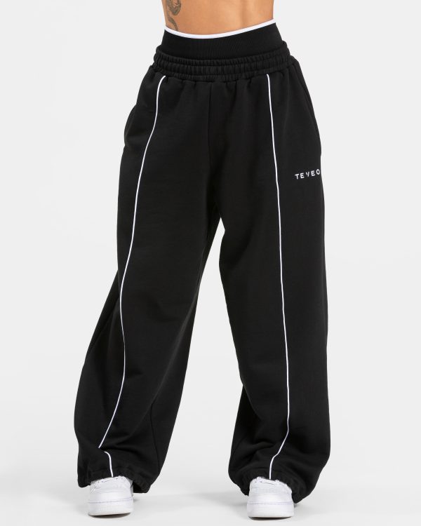 Damen Ignite Wide Leg Jogger Schwarz mit Komfort