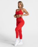 Pure Covert Scrunch Leggings Rot mit hoher Taille
