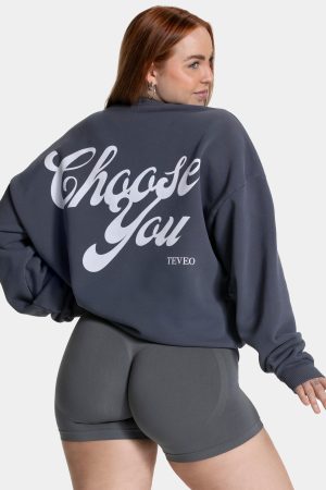 Pure Oversized Sweater Graphit – bequem und styli