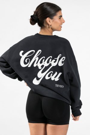 Pure Oversized Sweater Schwarz für Sport und Allt
