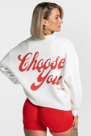 Modische Pure Oversized Sweater Off in Farbe White