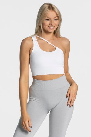 Modische Sassy One Shoulder Bh in Farbe Weiß