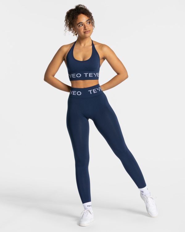Signature Scrunch Leggings Dunkelblau – bequem un – Bild 3