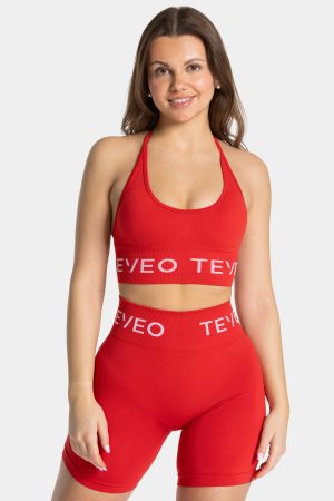 Signature Neckholder Bh Rot mit hoher Taille