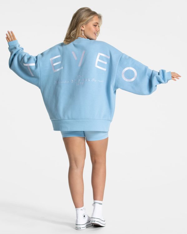 Signature Oversized Sweater Ice Damenhose in Blue – Bild 5