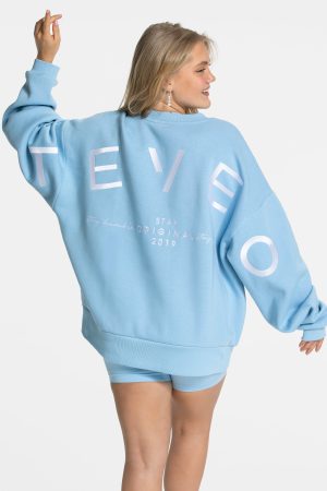 Signature Oversized Sweater Ice Damenhose in Blue