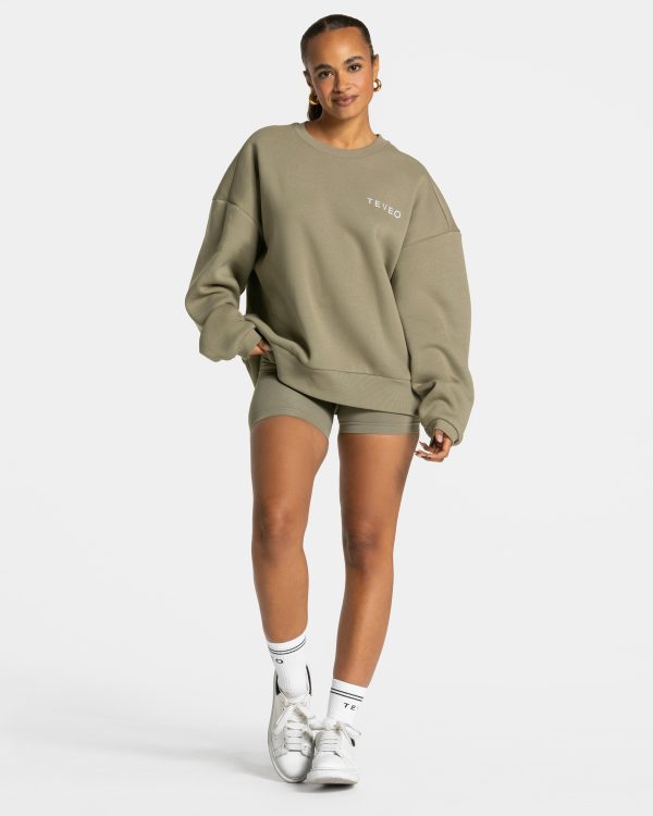 Signature Oversized Sweater Khaki für Sport und A – Bild 3