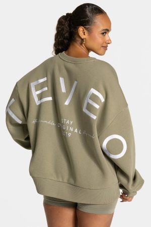 Signature Oversized Sweater Khaki für Sport und A