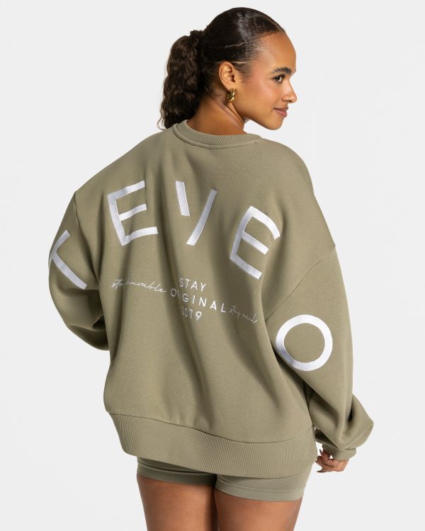 Signature Oversized Sweater Khaki für Sport und A