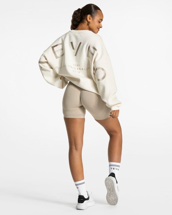 Damen Signature Oversized Sweater Latte mit Komfo – Bild 5