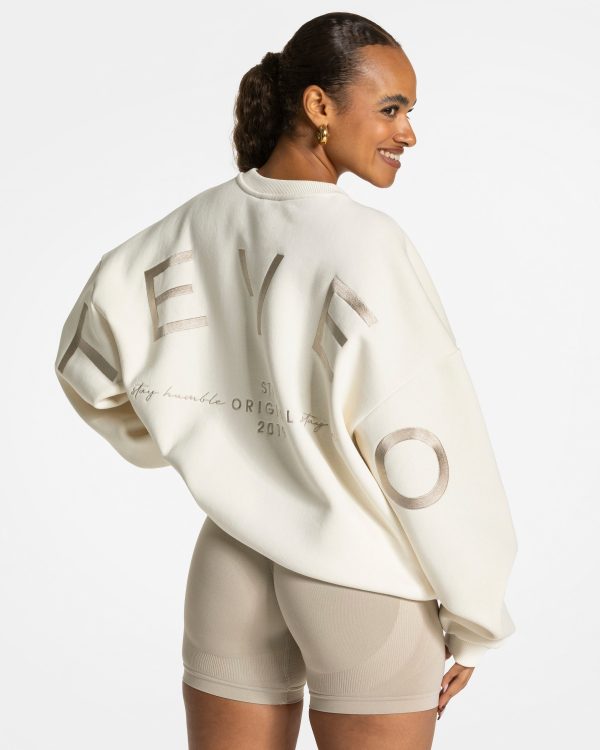 Damen Signature Oversized Sweater Latte mit Komfo