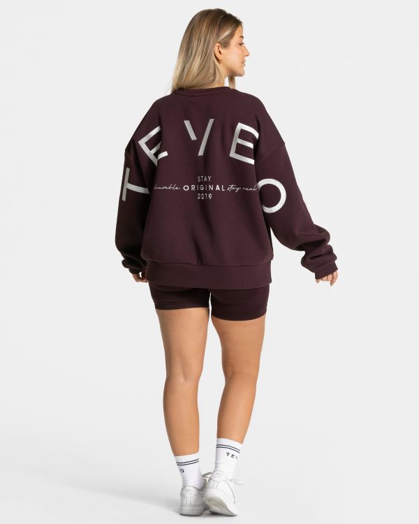 Damen Signature Oversized Sweater Merlot mit Komf – Bild 5