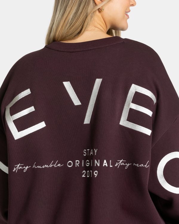 Damen Signature Oversized Sweater Merlot mit Komf – Bild 4