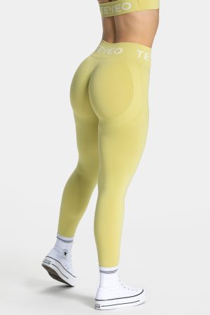 Modische Signature Scrunch Leggings in Farbe Lime