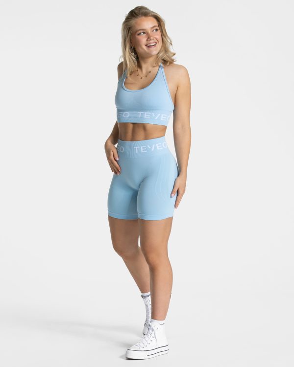 Modische Signature Scrunch Short Ice in Farbe Blue – Bild 3