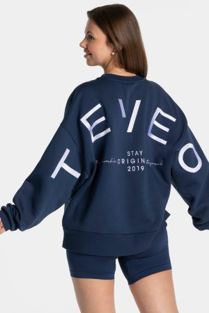 Signature Oversized Sweater für Frauen in Dunkelb