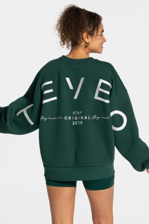 Modische Signature Oversized Sweater in Farbe Dun