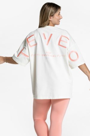 Damen Signature Oversized T-Shirt Peach mit Komfo