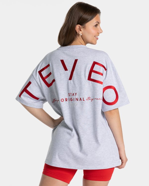 Signature Oversized T-Shirt Damenhose in Hellgrau