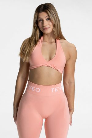Modische Signature Twisted Bh in Farbe Peach