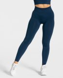 Damen Statement Scrunch Leggings Dunkelblau mit K