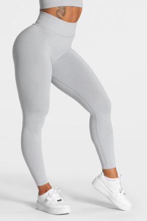 Statement Scrunch Leggings Hellgrau – bequem und