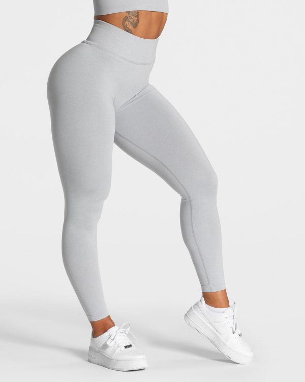 Statement Scrunch Leggings Hellgrau – bequem und
