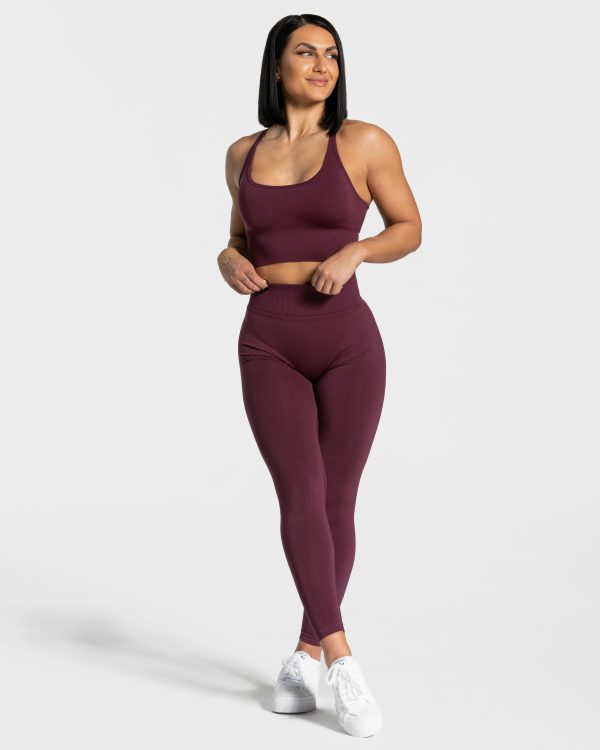 Statement Scrunch Leggings in Pflaume für Damen – Bild 3