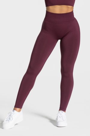 Statement Scrunch Leggings in Pflaume für Damen